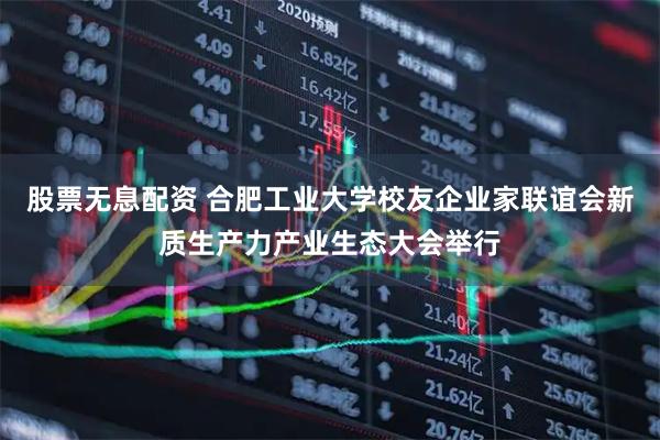 股票无息配资 合肥工业大学校友企业家联谊会新质生产力产业生态大会举行